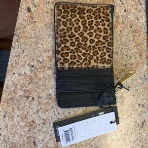 NEW Aimee Kestenberg Melbourne CC Wallet Micro Leopard Haircalf/Black